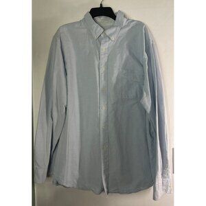 Natural BasiX Men's XXL Blue Button-Down Long Sleeve Shirt 100% Cotton Classic